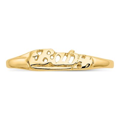 14K Yellow Gold Baby Script Ring – view 4