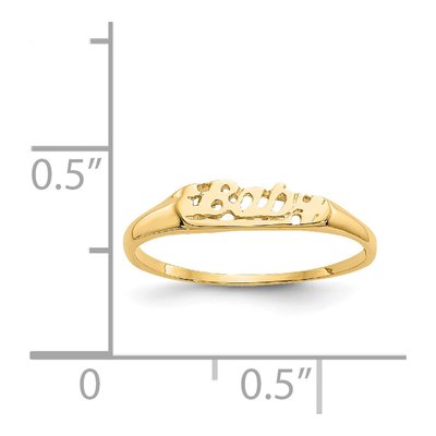 14K Yellow Gold Baby Script Ring – view 5