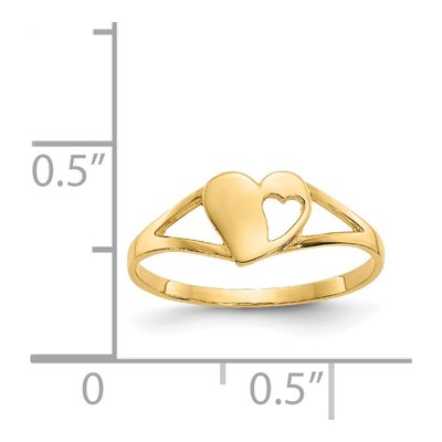 14K Yellow Gold Heart Baby Ring – view 5