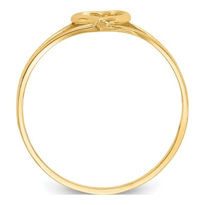 14K Yellow Gold Heart for Baby Children Ring – view 2