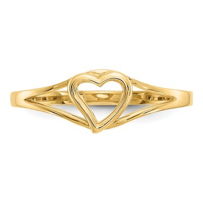 14K Yellow Gold Heart for Baby Children Ring – view 4