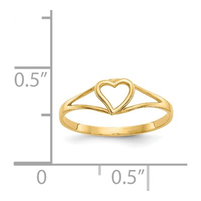 14K Yellow Gold Heart for Baby Children Ring – view 5