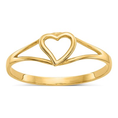 14K Yellow Gold Heart for Baby Children Ring