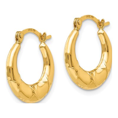 14K Yellow Gold 15mm Hoop Earrings – view 3