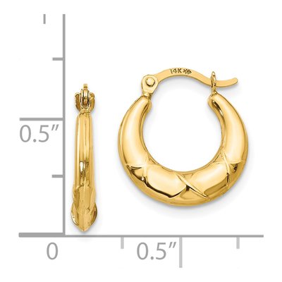 14K Yellow Gold 15mm Hoop Earrings – view 5