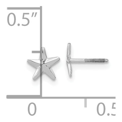 14K White Gold Star Screwback Stud Earrings – view 4