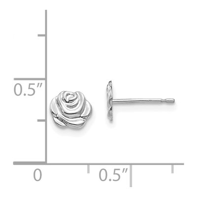 14K White Gold Button Stud Earrings – view 5