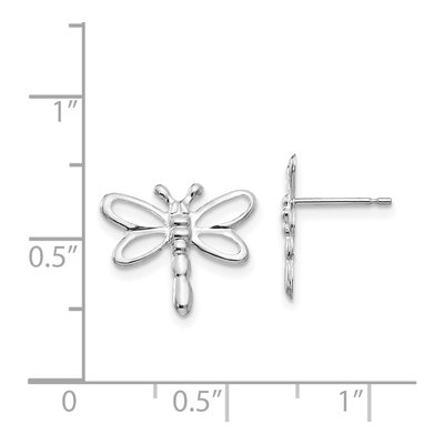 14K White Gold Kids' Dragonfly Stud Earrings – view 5