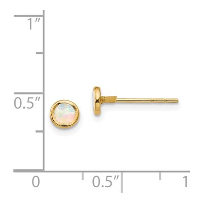 14K Yellow Gold Opal Bezel Stud Earrings – view 4