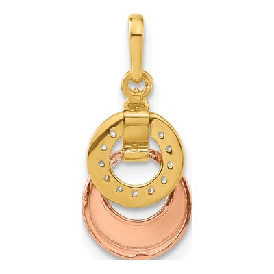 14K Yellow Gold CZ Girls' Circles Pendant – view 4
