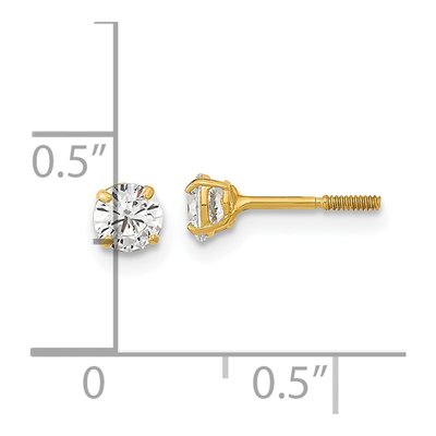 14K Yellow Gold Round CZ Reversible Ball Stud Earrings – view 4