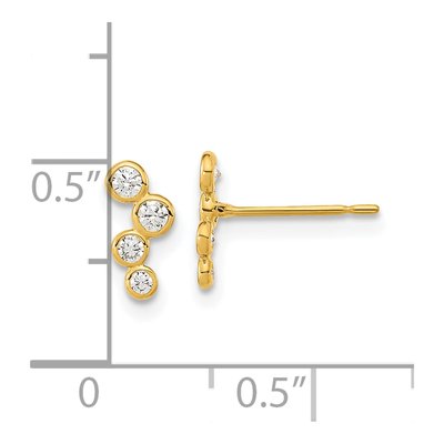 14K Yellow Gold CZ Bezel Dangle Earrings – view 4