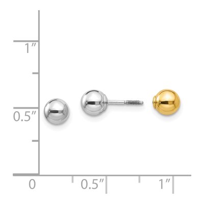 14K Two-Tone Gold Reversible Ball Screwback Stud Earrings – view 6