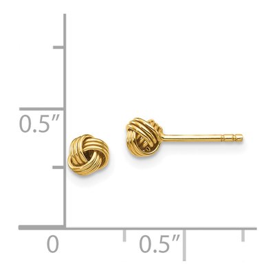 14K Yellow Gold Love Knot Stud Earrings – view 5