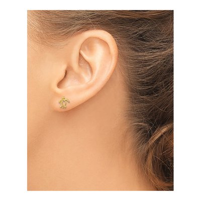 14K Yellow Gold Sea Turtle Stud Earrings – view 5