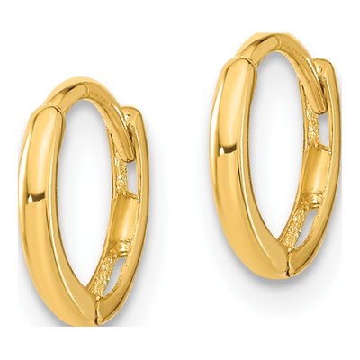 14K Yellow Gold 9.5mm Small Huggie Hoop Earrings – view 3