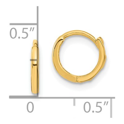 14K Yellow Gold 9.5mm Small Huggie Hoop Earrings – view 5