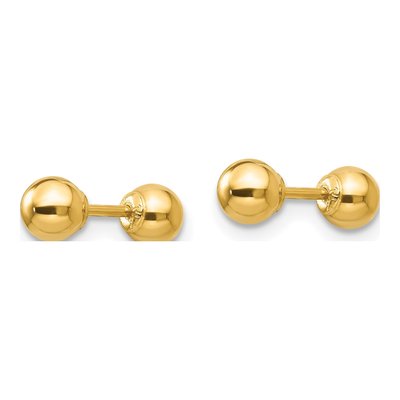 14K Yellow Gold Ball Screwback Stud Earrings – view 2