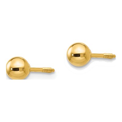 14K Yellow Gold Ball Screwback Stud Earrings – view 4