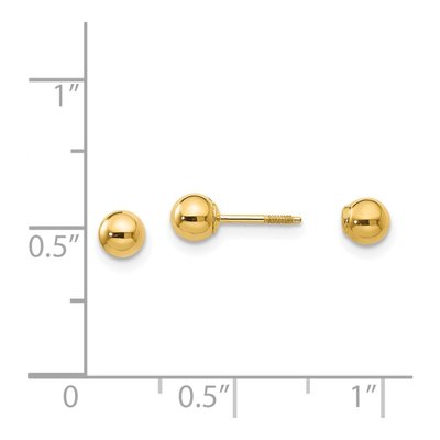 14K Yellow Gold Ball Screwback Stud Earrings – view 5