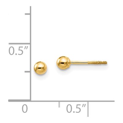 14K Yellow Gold Ball Screwback Stud Earrings – view 5