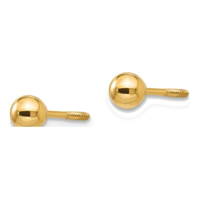 14K Yellow Gold Ball Screwback Stud Earrings – view 3