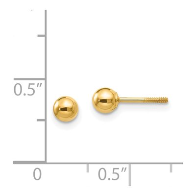 14K Yellow Gold Ball Screwback Stud Earrings – view 5