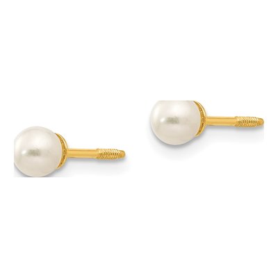 14K Yellow Gold Freshwater Cultured Pearl Girls' Reversible Stud Earrings – view 3