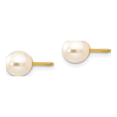 14K Yellow Gold Freshwater Cultured Pearl Girls' Reversible Ball Stud Earrings – view 2