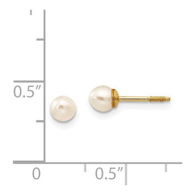 14K Yellow Gold Freshwater Cultured Pearl Girls' Screwback Stud Earrings – view 4
