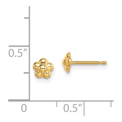 14K Yellow Gold Flower Stud Earrings – view 5