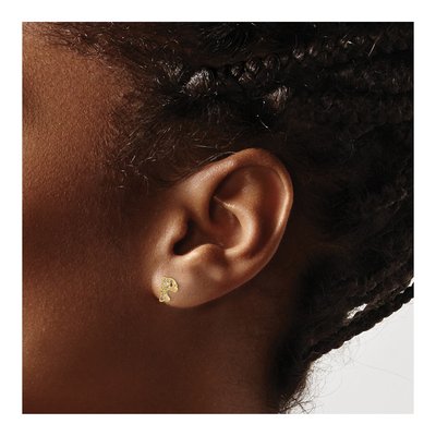 14K Yellow Gold Girls' Dolphin CZ Stud Earrings – view 4