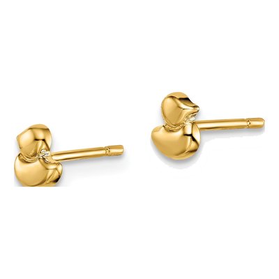 14K Yellow Gold Duck Stud Earrings – view 3