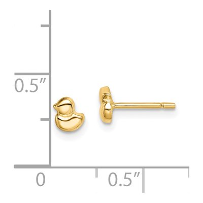 14K Yellow Gold Duck Stud Earrings – view 5