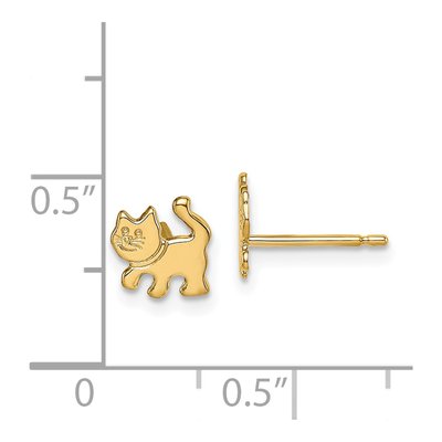 14K Yellow Gold Kitten Stud Earrings – view 5