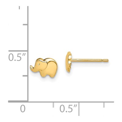 14K Yellow Gold Elephant Stud Earrings – view 5