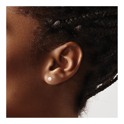14K Yellow Gold Button Freshwater Cultured Pearl Stud Earrings – view 3
