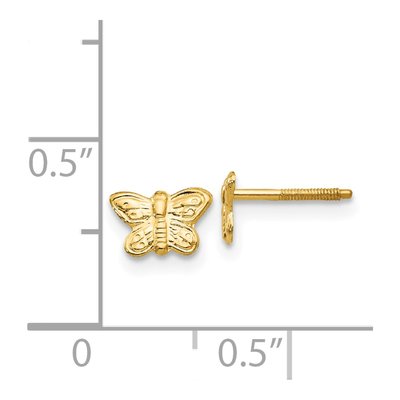 14K Yellow Gold Butterfly Screwback Stud Earrings – view 5