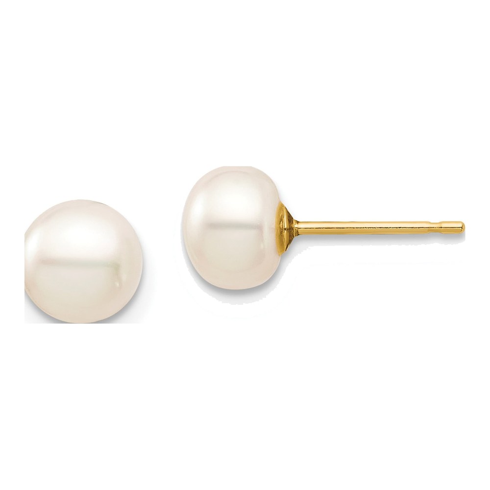 14K Gold Freshwater Pearl Stud Earrings
