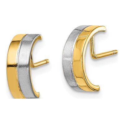 14K Yellow Gold 11mm Half Circle Hoop Earrings – view 2