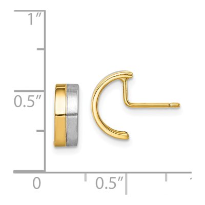 14K Yellow Gold 11mm Half Circle Hoop Earrings – view 4