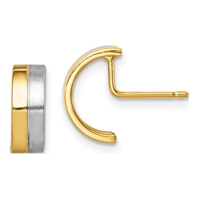14K Yellow Gold 11mm Half Circle Hoop Earrings