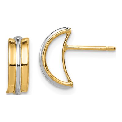 14K Yellow Gold Button Stud Earrings