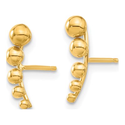 14K Yellow Gold Graduated Ball Stud Earrings – view 3