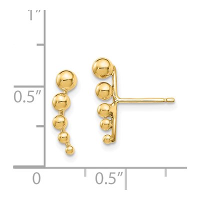 14K Yellow Gold Graduated Ball Stud Earrings – view 5