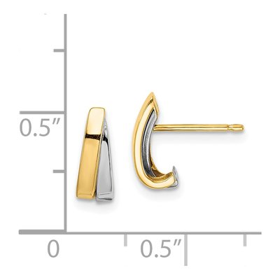 14K Yellow Gold 9.9mm J- Hoop Earrings – view 5