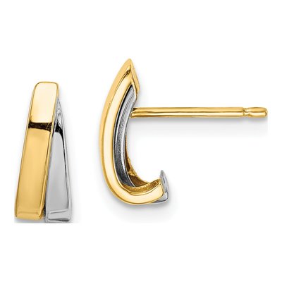 14K Yellow Gold 9.9mm J- Hoop Earrings