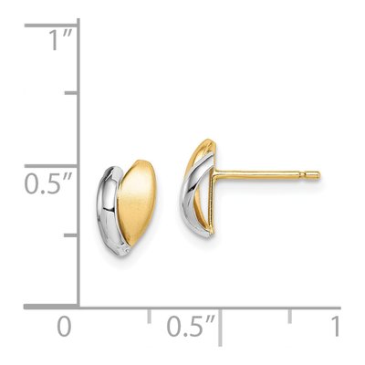 14K Yellow Gold Leaf Stud Earrings – view 5