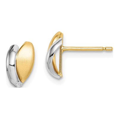14K Yellow Gold Leaf Stud Earrings