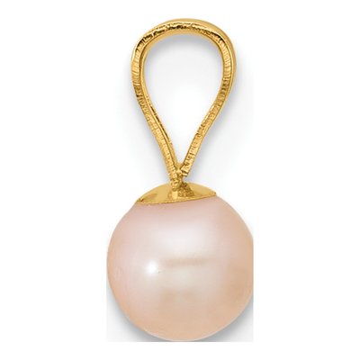 14K Yellow Gold Pink Freshwater Cultured Pearl Pendant – view 2